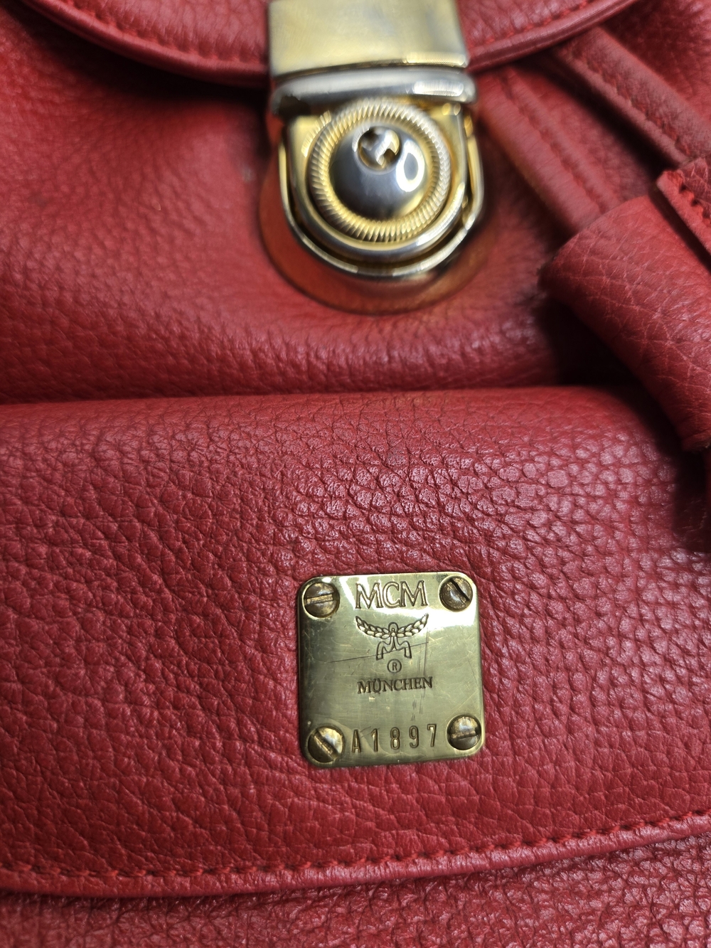 Authentic MCM Red Leather Mini Backpack - Picture 12 of 12